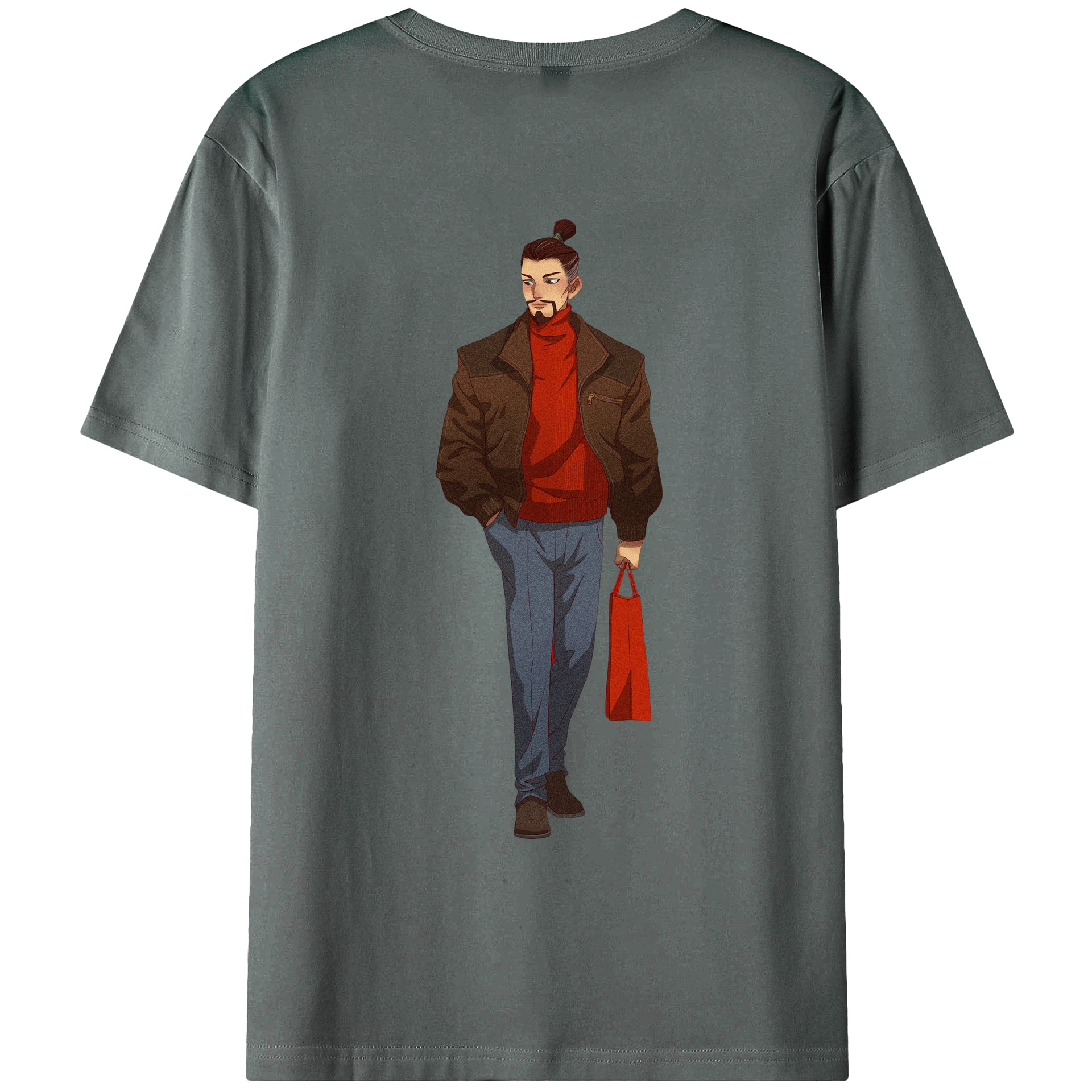 （画像用） Ne Zha 2 ナタ 魔童の大暴れ 綿100％ メンズ半袖Tシャツ（バックプリント） 通気性